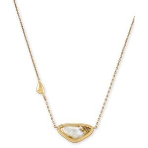 Kendra Scott‎ Margot Vintage Gold Chain And Pendant in White Abalone Necklace